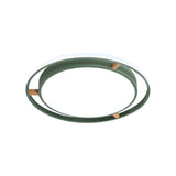 Nordic Dual Circle Led Ceiling Flush Light With Wood Arm - White/Green/Grey Thin Flushmount Lighting