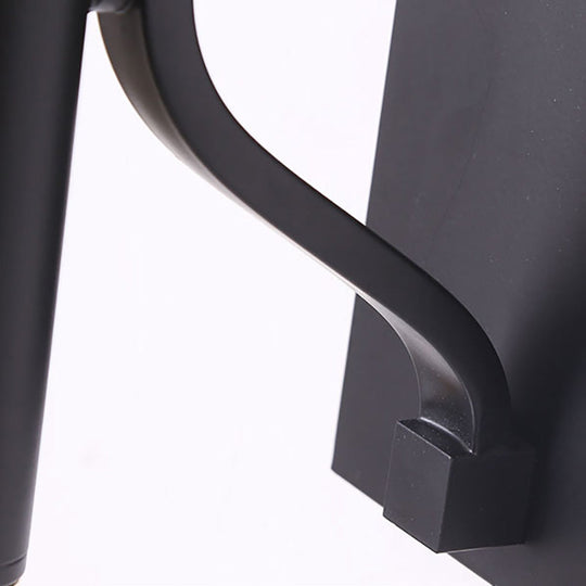 Minimalist Metallic Wall Sconce Light 1-Light Black/Flaxen For Bedroom - 16/18.5 Cone Mount Lighting