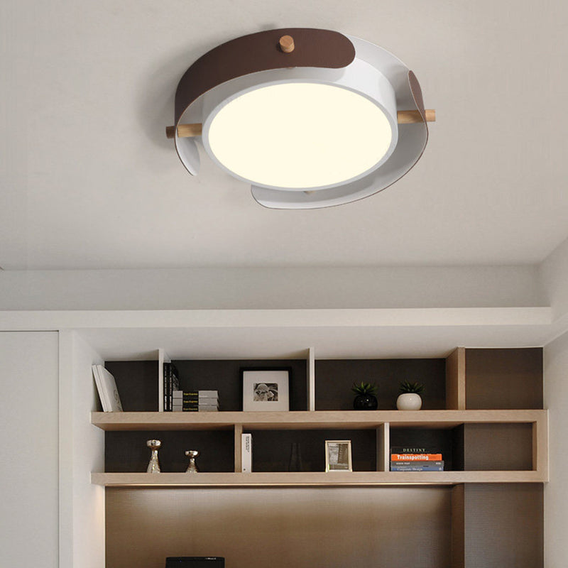 Nordic Acrylic Led Flush Mount Ceiling Light Fixture In White/Distressed White - 16’/19.5’ Dia