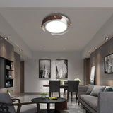 Nordic Acrylic Led Flush Mount Ceiling Light Fixture In White/Distressed White - 16/19.5 Dia
