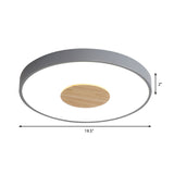 Nordic Iron Round Flush Mount Ceiling Light - 1 Head Pink/Blue/White Lighting Fixture For Bedroom