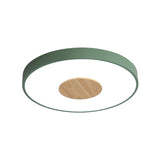 Nordic Iron Round Flush Mount Ceiling Light - 1 Head Pink/Blue/White Lighting Fixture For Bedroom