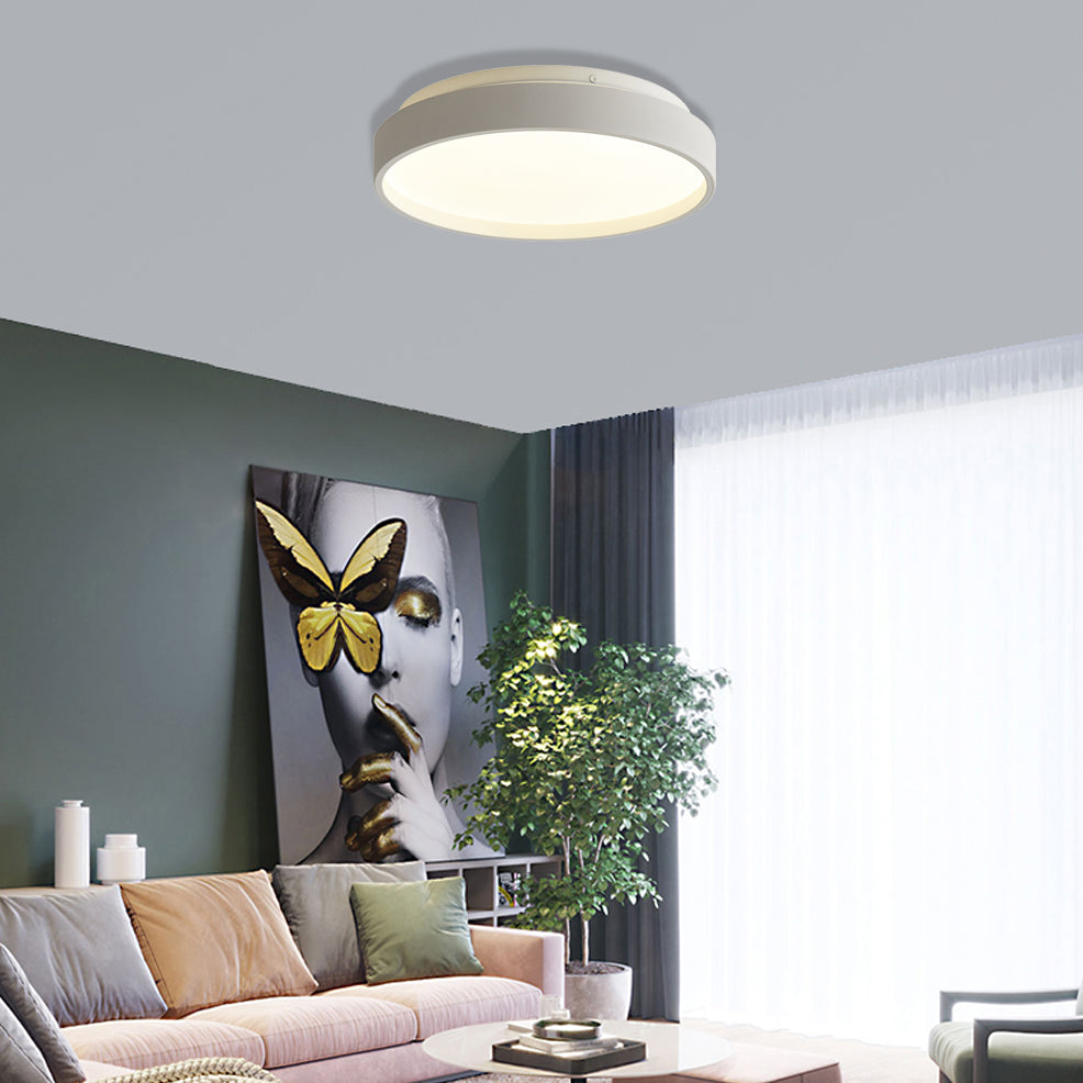 Modern Acrylic Flush Mount Ceiling Light - 12/18 Round Coffee Bronze/Gold/White Indoor Use