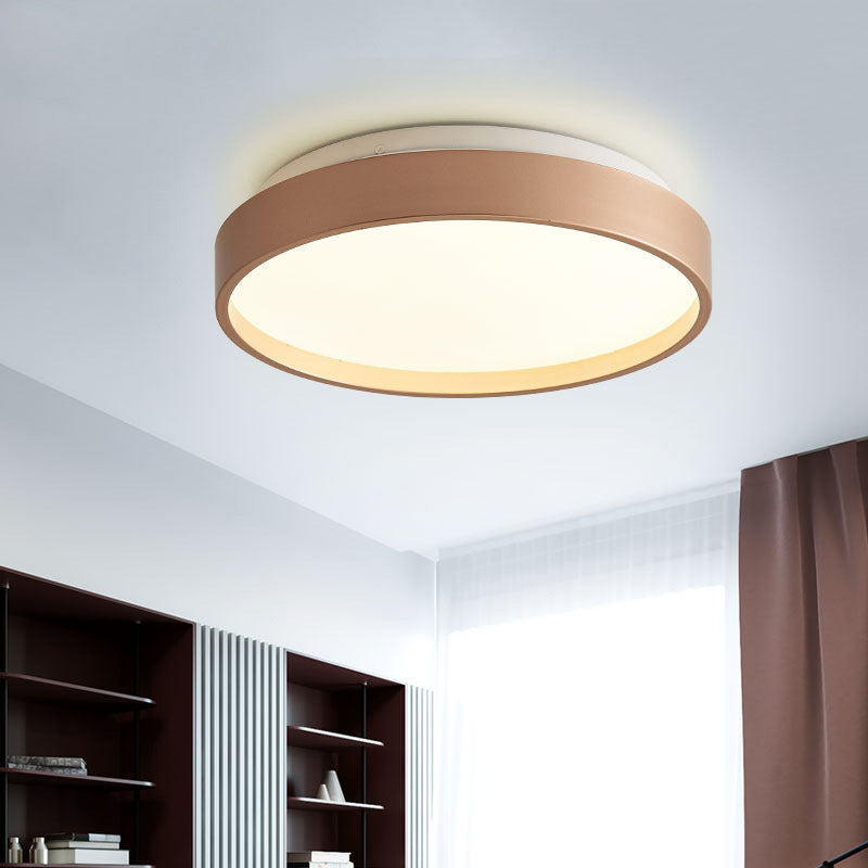 Modern Acrylic Flush Mount Ceiling Light - 12’/18’ Round Coffee Bronze/Gold/White Indoor Use