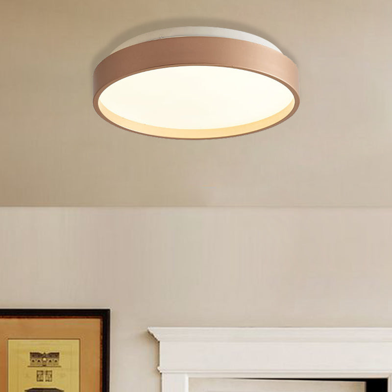 Modern Acrylic Flush Mount Ceiling Light - 12’/18’ Round Coffee Bronze/Gold/White Indoor Use