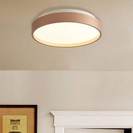 Modern Acrylic Flush Mount Ceiling Light - 12’/18’ Round Coffee Bronze/Gold/White Indoor Use