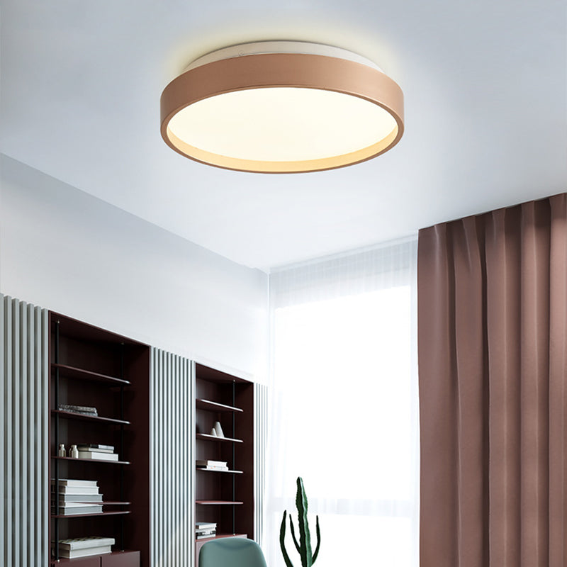 Modern Acrylic Flush Mount Ceiling Light - 12/18 Round Coffee Bronze/Gold/White Indoor Use