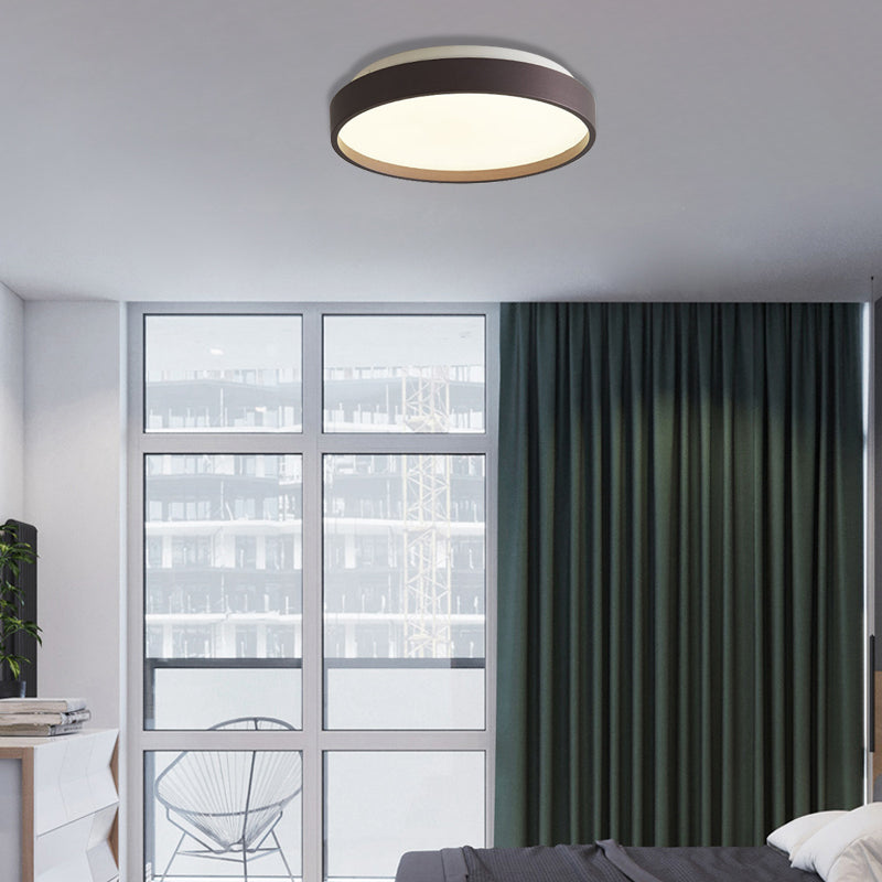 Modern Acrylic Flush Mount Ceiling Light - 12’/18’ Round Coffee Bronze/Gold/White Indoor Use