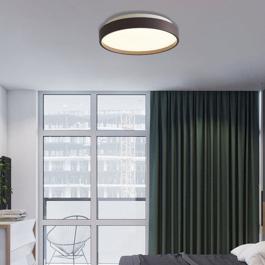 Modern Acrylic Flush Mount Ceiling Light - 12’/18’ Round Coffee Bronze/Gold/White Indoor Use