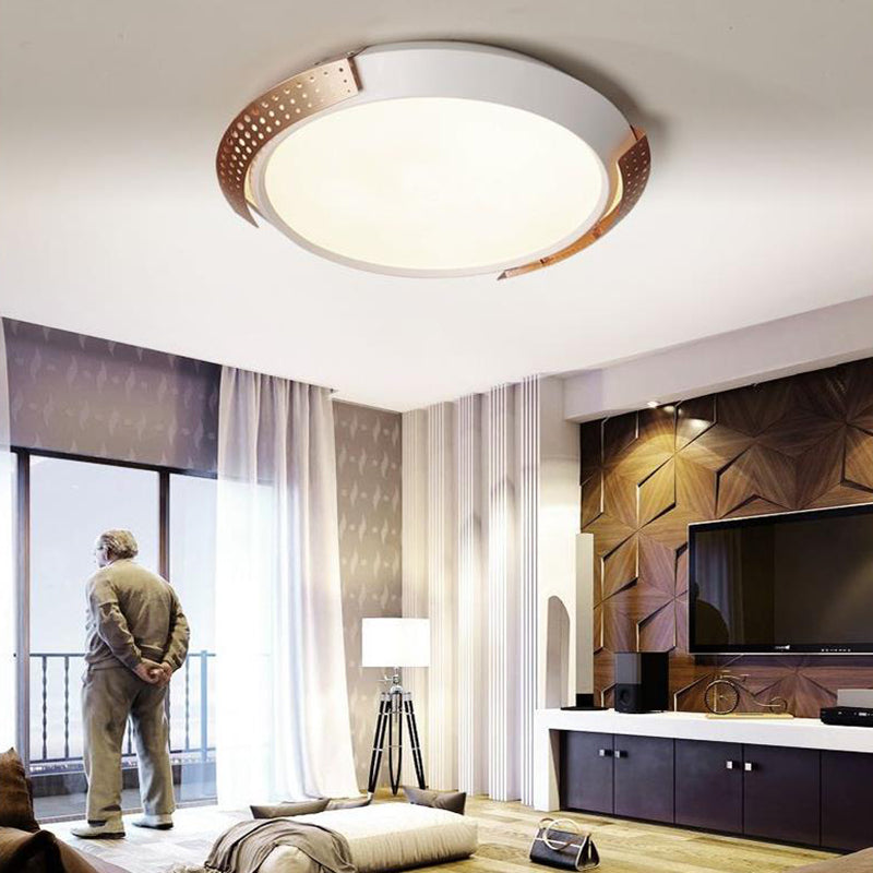 Modern Pink/Gold Hollow Metal Ceiling Fixture - 16/19.5 Round Flush Mount Light For Bedroom Gold /