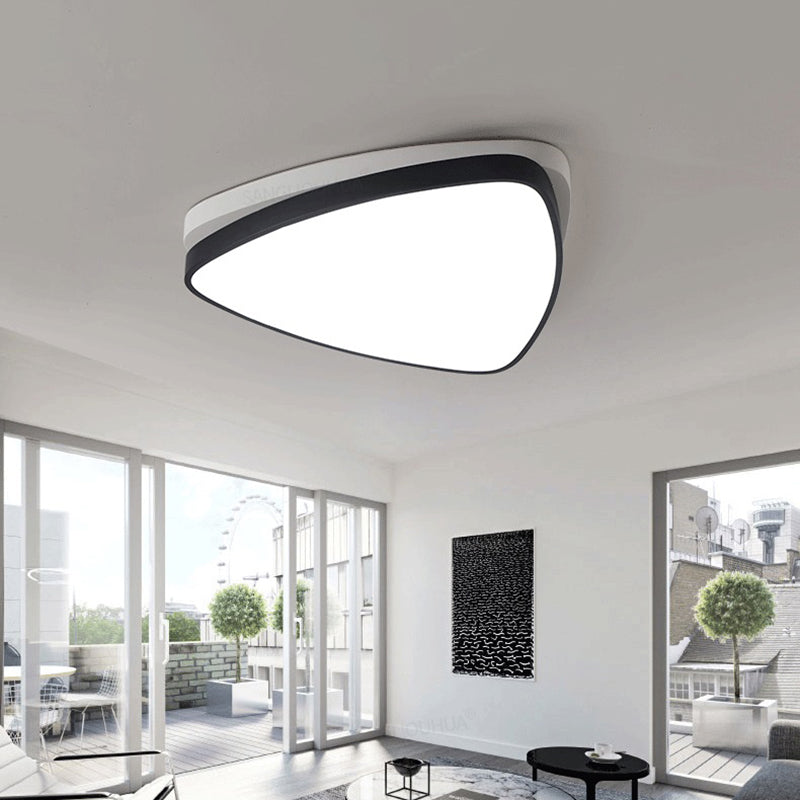 Modern Triangle Ceiling Lights In White And Black - 15/19/23 Sizes Iron Acrylic Fixture With