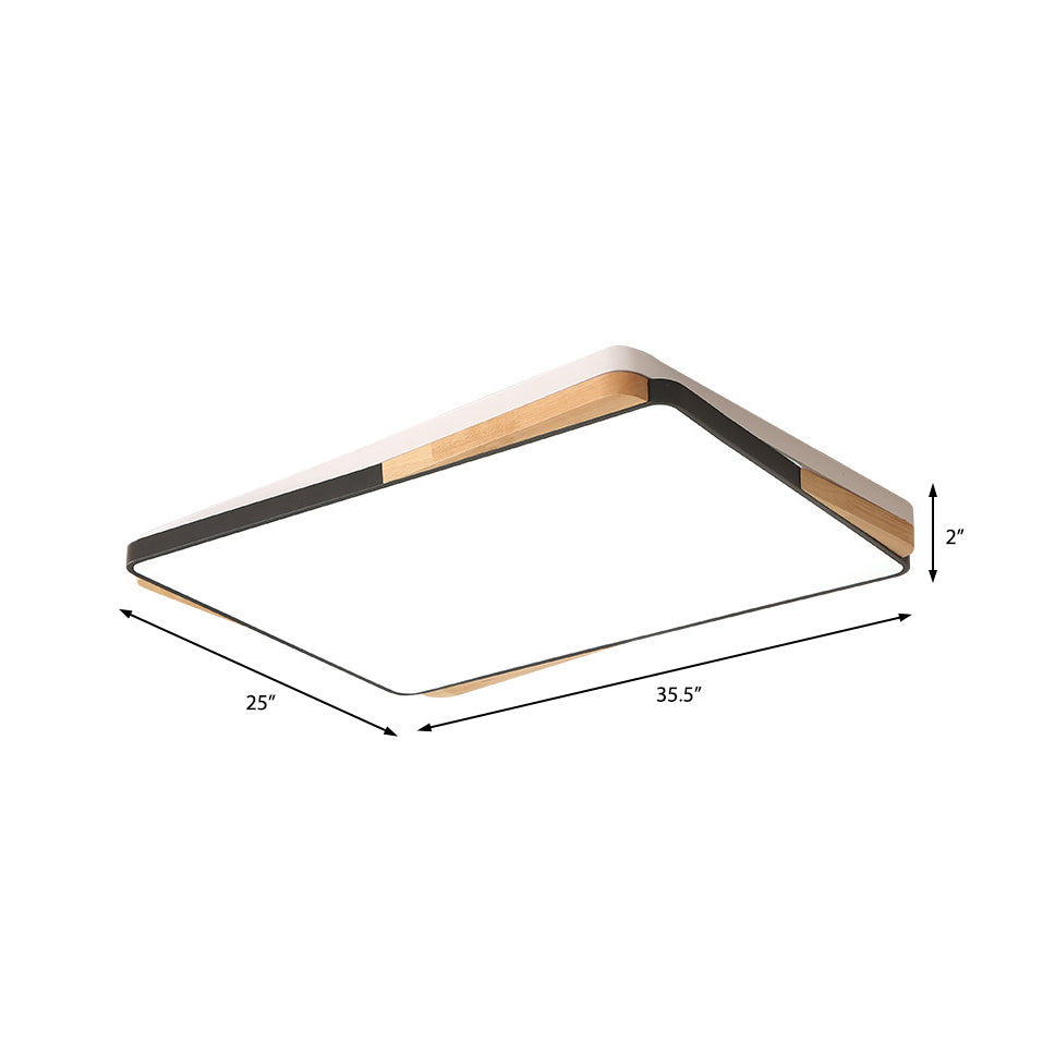 Contemporary Rectangular Acrylic Lighting Fixture - Flush Mount Ceiling Lights For Living Room