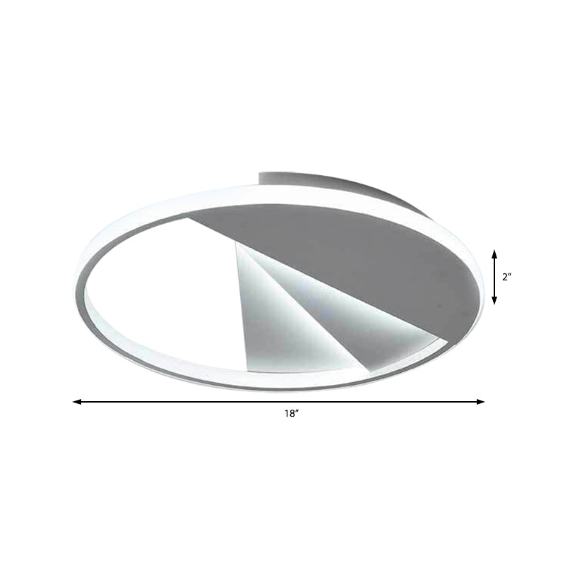 Modern Round Flush Ceiling Lights In Warm/White For Bedroom - 18/21.5 White Aluminum Acrylic Mount