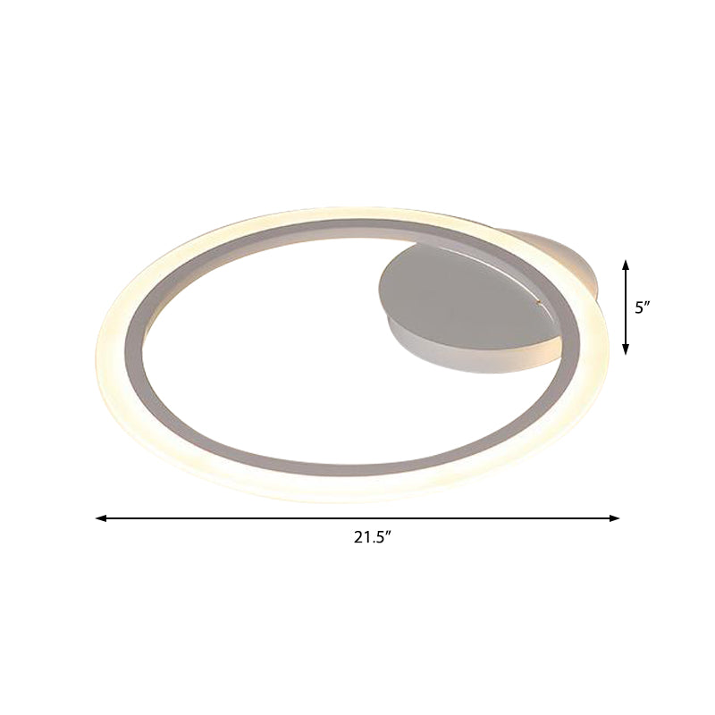 Modern Acrylic Light Ring Fixture For Bedroom Ceiling Unique White Lighting (1/2/3 Lights