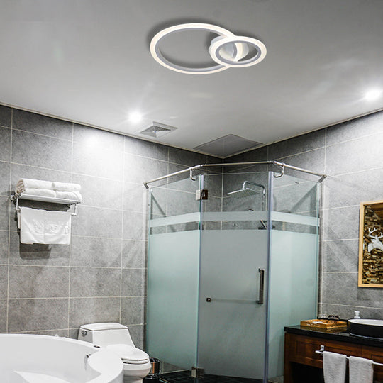 Modern Acrylic Light Ring Fixture For Bedroom Ceiling – Unique White Lighting (1/2/3 Lights