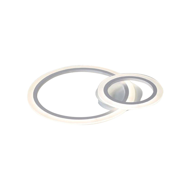 Modern Acrylic Light Ring Fixture For Bedroom Ceiling – Unique White Lighting (1/2/3 Lights