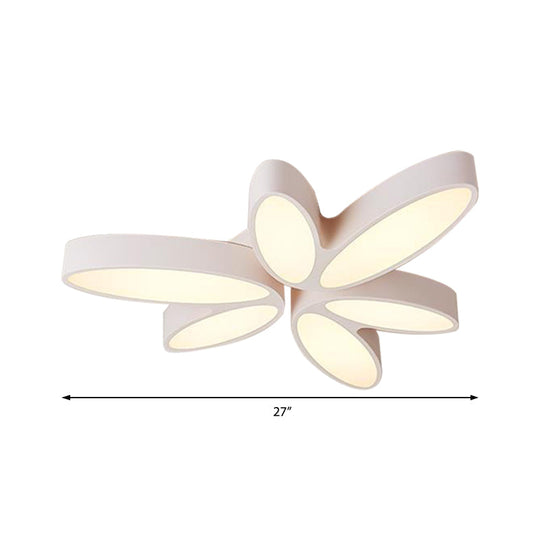 Contemporary Floral Flush Mount Acrylic 6 Light Fixture - 27’/33.5’ In Warm/White’ For Hallway