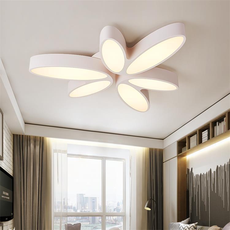 Contemporary Floral Flush Mount Acrylic 6 Light Fixture - 27/33.5 In Warm/White For Hallway White /