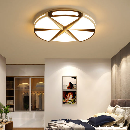 Modern White Round Ceiling Light For Kitchen Metal Flush Mount - 16’/19.5’ Lights With Black