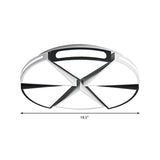 Modern White Round Ceiling Light For Kitchen Metal Flush Mount - 16/19.5 Lights With Black Accents