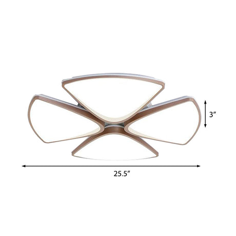 Modern Acrylic Bedroom Ceiling Light Fixture 3/4/5 Heads In White With 3 Color Options