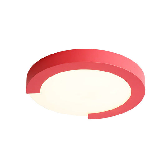 Macaron Flush Mount Ceiling Lights - 16/20 Round In Black/White/Pink