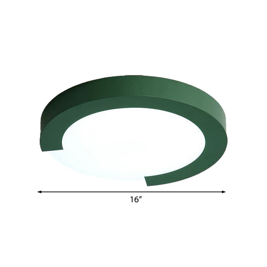 Macaron Flush Mount Ceiling Lights - 16’/20’ Round In Black/White/Pink