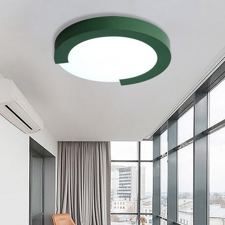 Macaron Flush Mount Ceiling Lights - 16/20 Round In Black/White/Pink Green / 20 Remote Control