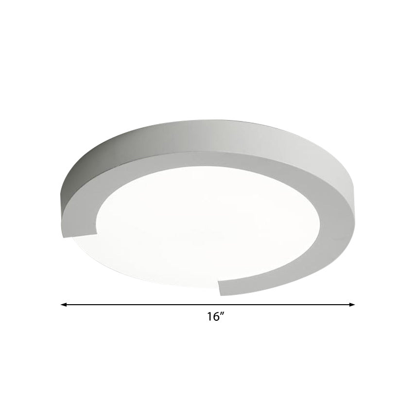 Macaron Flush Mount Ceiling Lights - 16/20 Round In Black/White/Pink