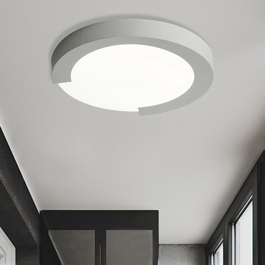 Macaron Flush Mount Ceiling Lights - 16/20 Round In Black/White/Pink White / 20 2 Color