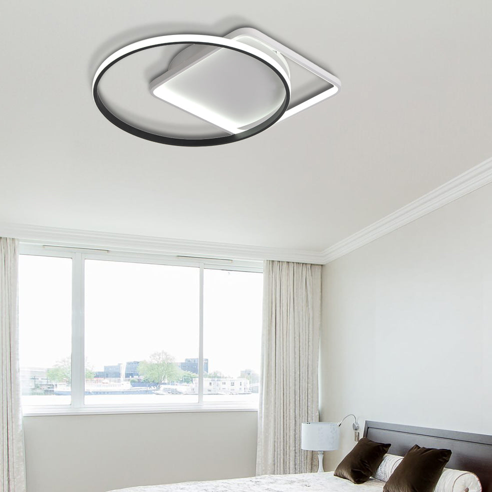 16/19.5 Modern White Creative Flush Mount Light Fixture With Warm/White Lighting / 19.5