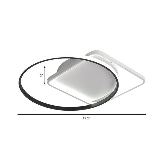 16/19.5 Modern White Creative Flush Mount Light Fixture With Warm/White Lighting