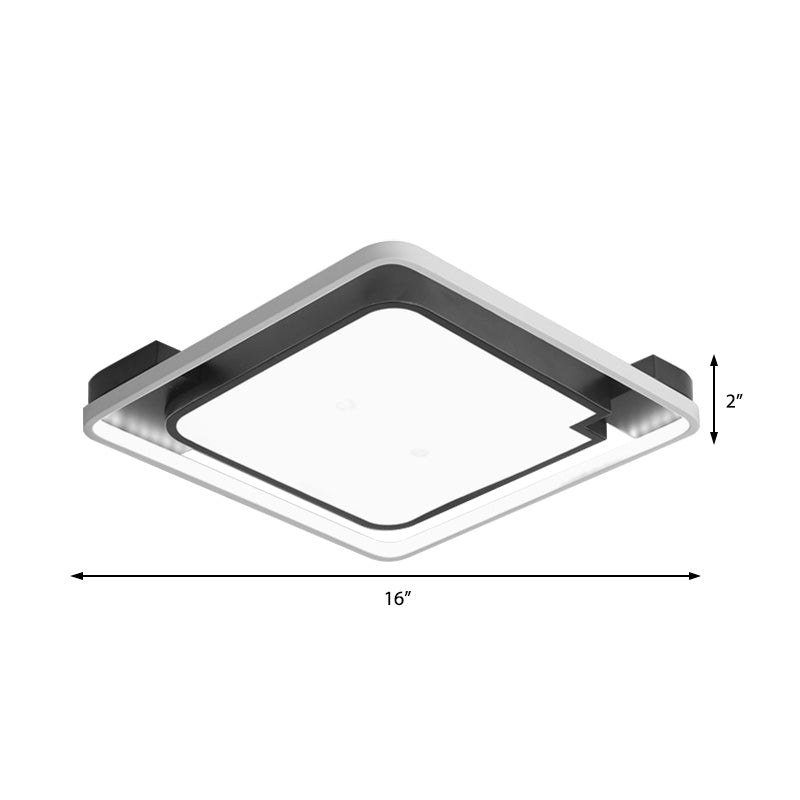 Contemporary Unique Bedroom Lighting Fixture - 16’/19.5’ 1 Head Round/Square Ceiling Light