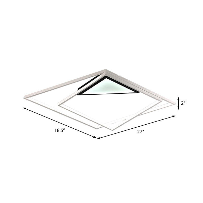 Contemporary Acrylic Flush Mount Ceiling Light In White - Ideal For Bedrooms