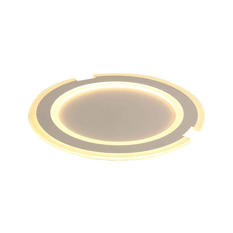Modern Metal And Acrylic Circular Flushmount Ceiling Lights - Warm/White Indoor 9/12/16 Fixtures