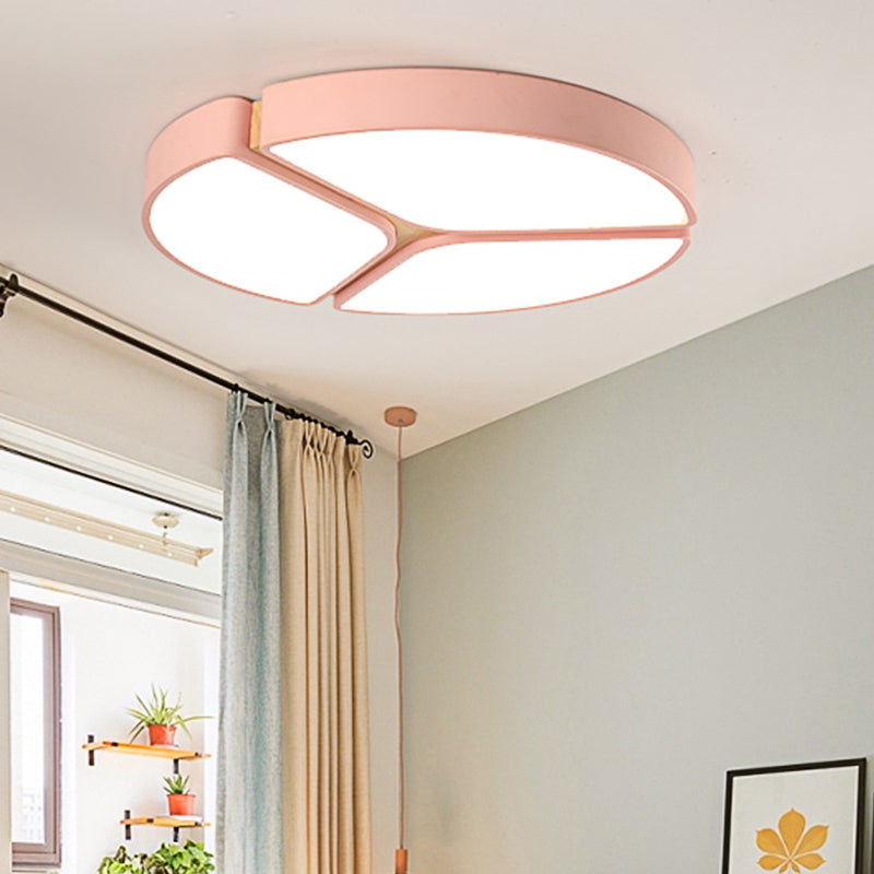 16’/19.5’/23.5’ Macaron Metallic Led Flushmount Light - Warm/White Pink / 16’ White