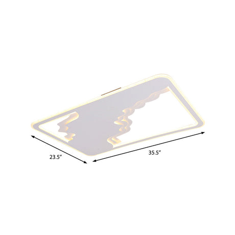 Modern Led White Flush Mount Ceiling Light Ultra Thin Design 19/35.5 Wide