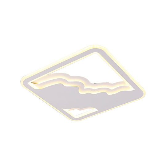 Modern Led White Flush Mount Ceiling Light Ultra Thin Design 19/35.5 Wide