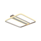 Squared Flushmount Metal Led Ceiling Light Minimalist Warm/White