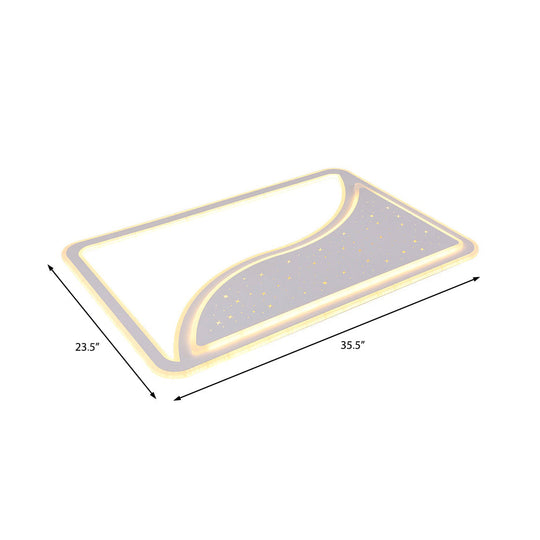 19/35.5 W Super Thin Flush Mount Light White Finish Led Indoor With Warm/White Lighting -