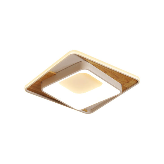 Sleek White Acrylic Led Ceiling Lamp For Bedroom Foyer - Modern Flush Mount