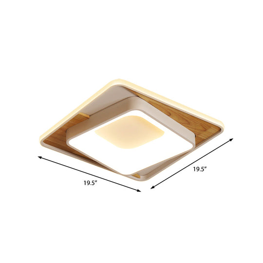 Sleek White Acrylic Led Ceiling Lamp For Bedroom Foyer - Modern Flush Mount