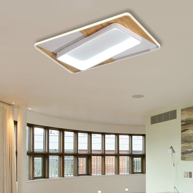 Sleek White Acrylic Led Ceiling Lamp For Bedroom Foyer - Modern Flush Mount / 43