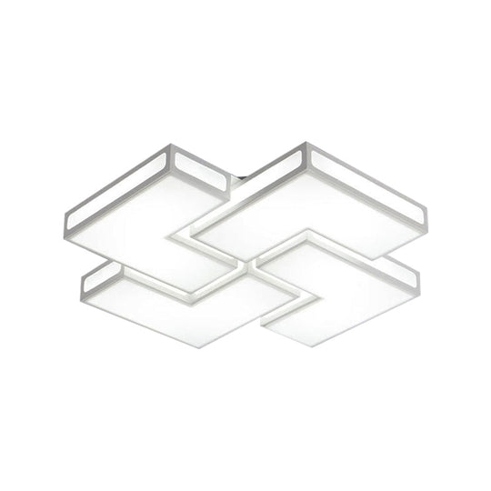 Contemporary Acrylic Led Flushmount For Adult Bedroom In White/Black