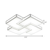 Contemporary Acrylic Led Flushmount For Adult Bedroom In White/Black
