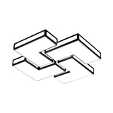 Contemporary Acrylic Led Flushmount For Adult Bedroom In White/Black