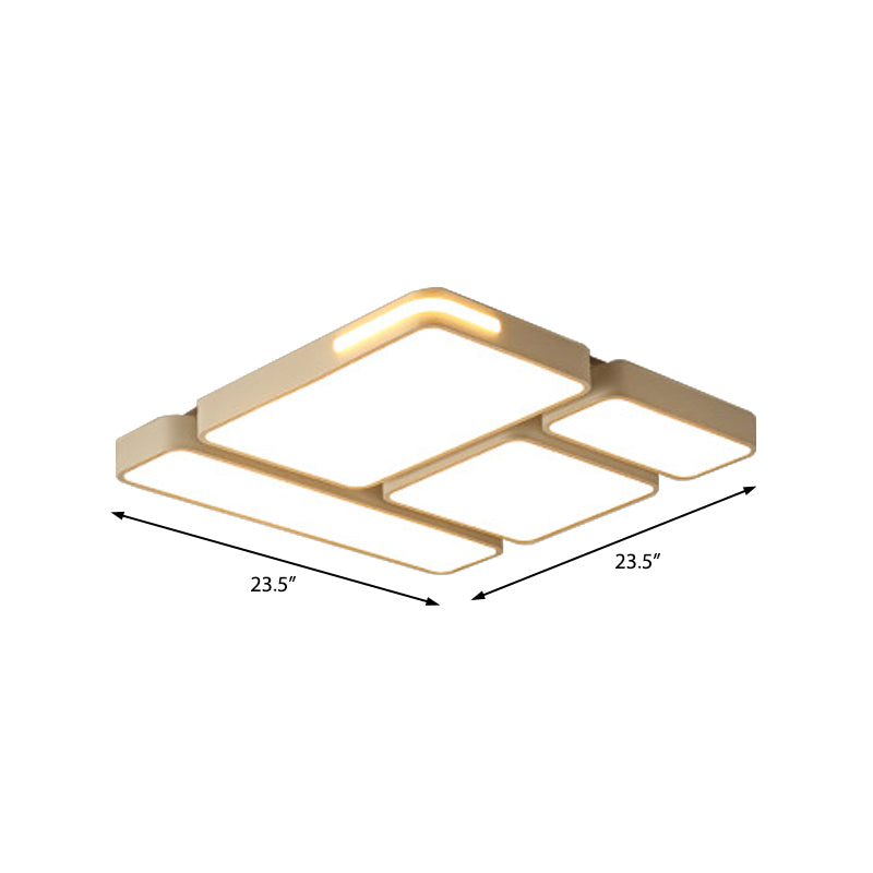 Sleek Rectangular Led Ceiling Light - Acrylic Slim Design In Black/White Ideal For Study Room