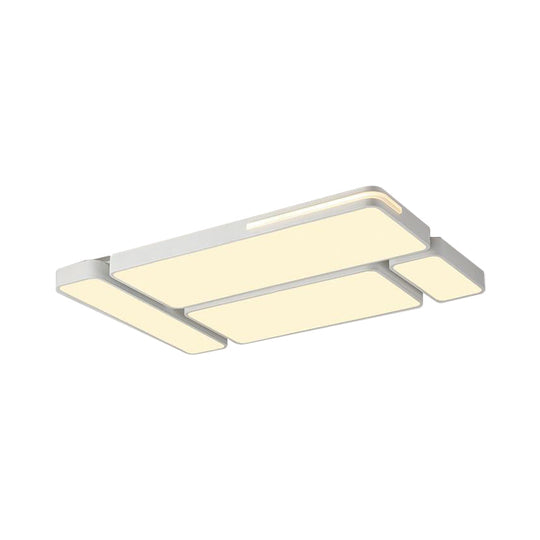Sleek Rectangular Led Ceiling Light - Acrylic Slim Design In Black/White Ideal For Study Room