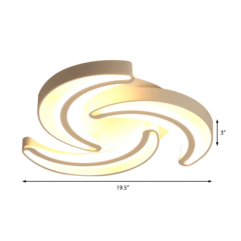 Modern Flower Flush Mount Led Ceiling Light In White For Hotels