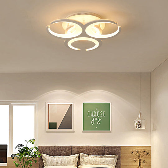 Contemporary Led Ceiling Mount Light: 19.5’/23.5’ Restaurant Ring | Acrylic White Flush / 19.5’